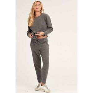 NAKED CASHMERE Aubrina ribbed charcoal Grey Joggers